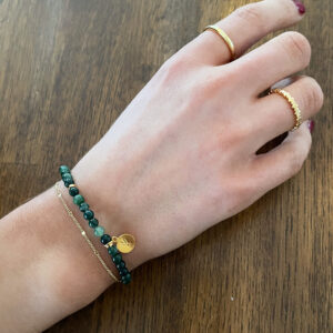 Moss Bracelet – stilrent armband med naturlig Mossagat och guldpläterade detaljer i 925 sterling silver från Livingstone Wikh Accessories.